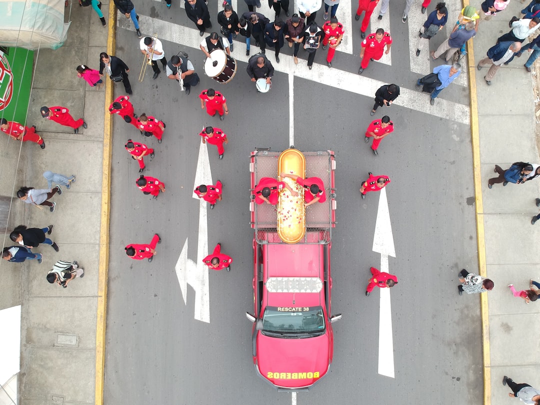 Photo casket, funeral procession